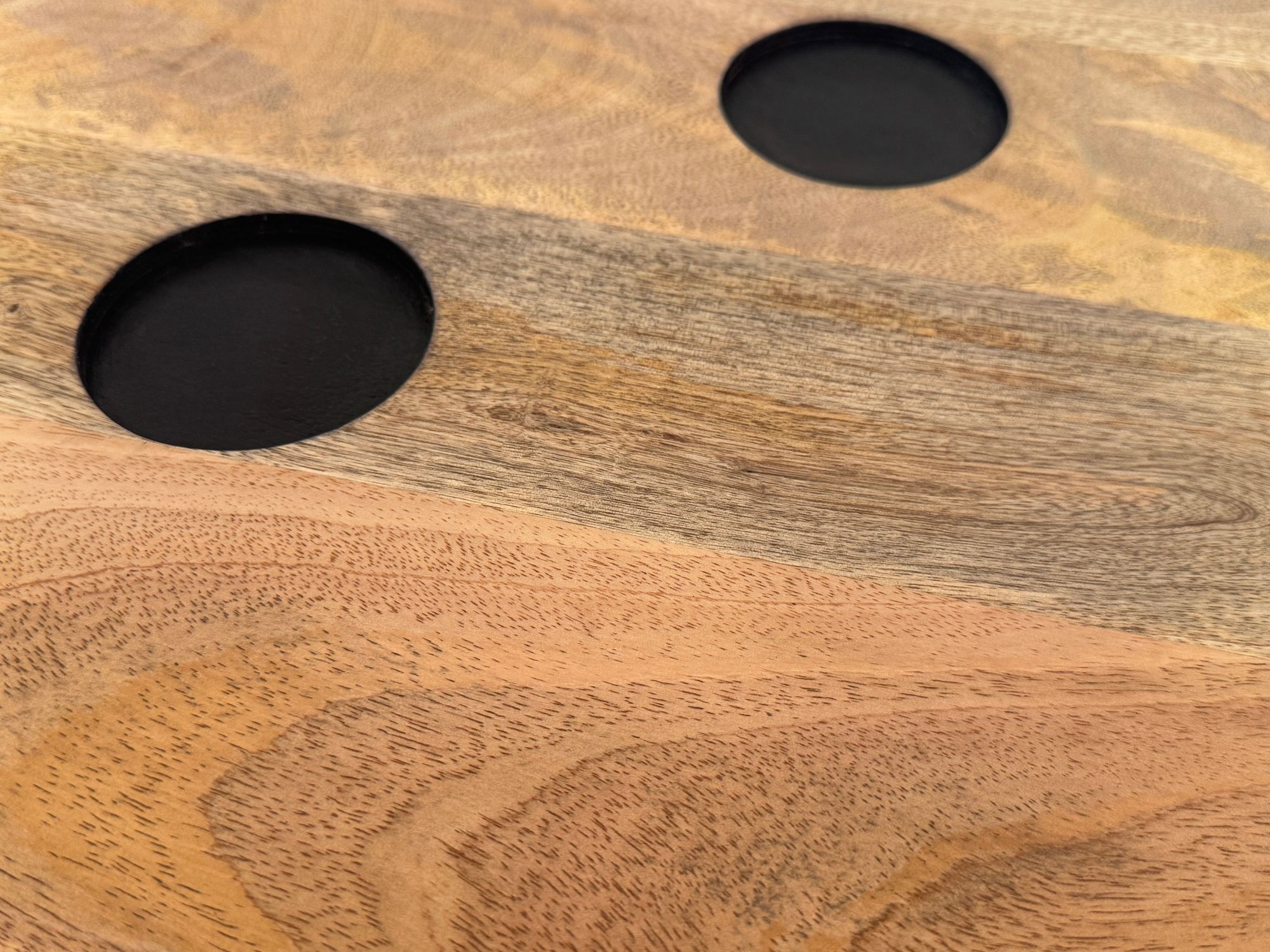 FineBuy Würfelhocker Mango Massivholz 41x41x41 cm, Design Sitzwürfel & Beistelltisch in Würfelform, Holzwürfel Deko & Couchtisch, Robuster Holzhocker im XXL Spielwürfel-Design | Farbe: Braun