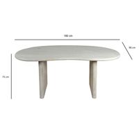 Esszimmertisch FineBuy Esstisch 180 cm Holz Massiv Weiß Küchentisch Nierenform – Ansicht 3
