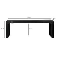 Sitzbank FineBuy Garderobenbank Akazie Massivholz 120 cm Schwarz Flurbank Klein – Ansicht 3