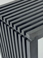 Sitzbank FineBuy Garderobenbank Akazie Massivholz 120 cm Schwarz Flurbank Klein – Ansicht 4