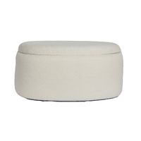 Sitzhocker FineBuy Polsterhocker Stoff mit Stauraum oval 81 cm Creme modern – Ansicht 6