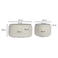Sitzhocker FineBuy Polsterhocker Stoff mit Stauraum oval 81 cm Creme modern – Ansicht 3