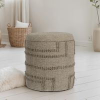 Sitzhocker FineBuy Hocker Wolle rund 40 cm mit Stauraum abnehmbarer Deckel Boho – Ansicht 1