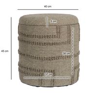 Sitzhocker FineBuy Hocker Wolle rund 40 cm mit Stauraum abnehmbarer Deckel Boho – Ansicht 3