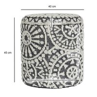 Sitzhocker FineBuy Aufbewahrungshocker Wolle rund 40 cm Stauraum Boho Design – Ansicht 3