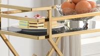 Servierwagen FineBuy Moderner Barwagen mit Rollen Gold Glas Metall 65x80x40 cm – Ansicht 5