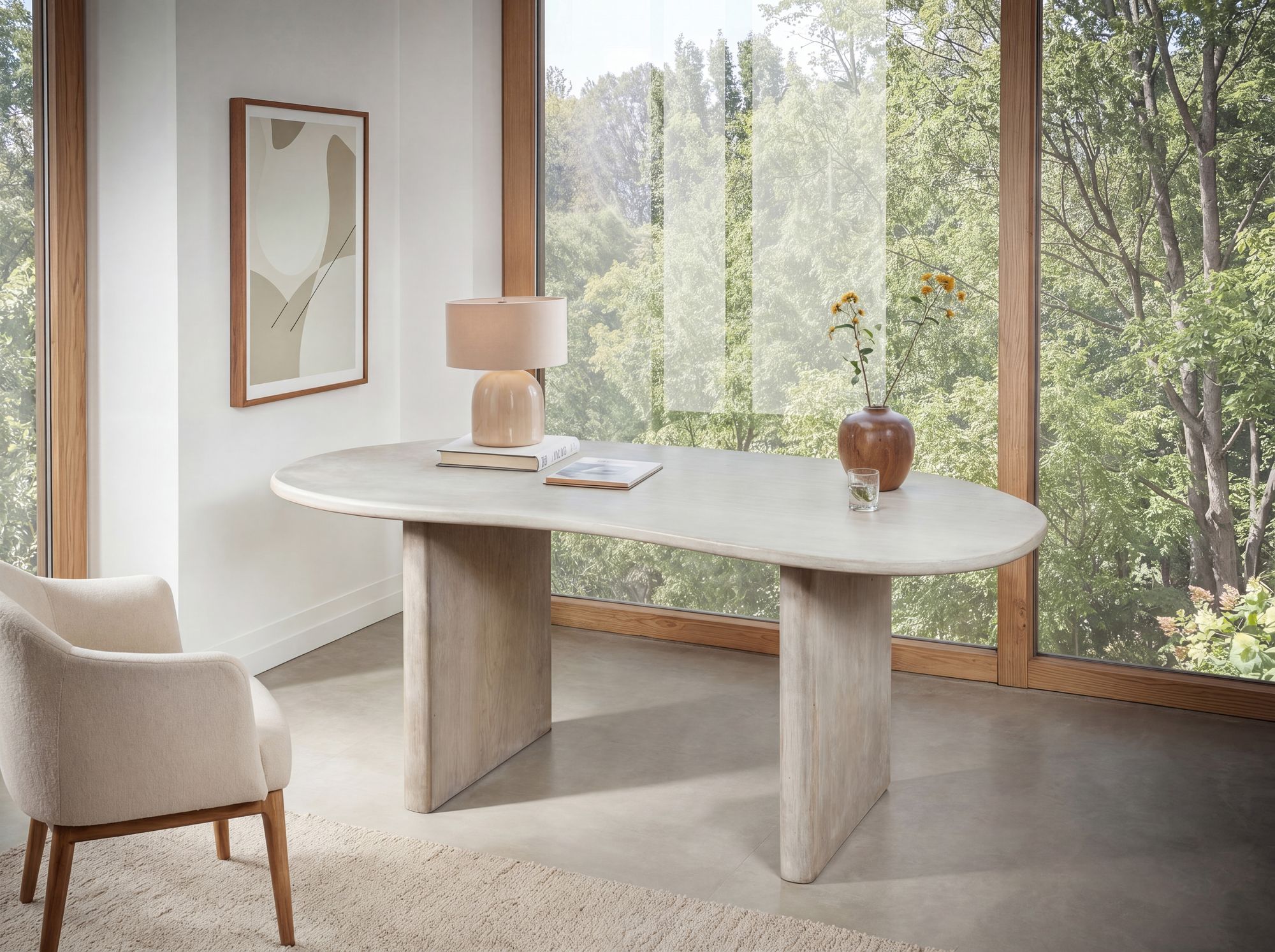 Schreibtisch FineBuy Bürotisch 180 cm Massivholz Computertisch Nierenform – Ansicht 5