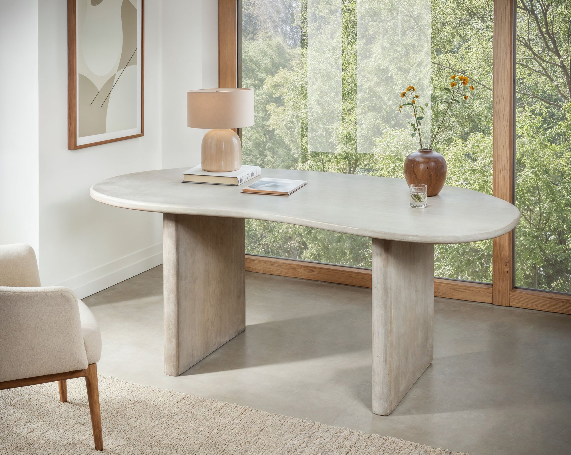 Schreibtisch FineBuy Bürotisch 180 cm Massivholz Computertisch Nierenform – Ansicht 2