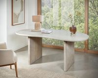 Schreibtisch FineBuy Bürotisch 180 cm Massivholz Computertisch Nierenform – Ansicht 2