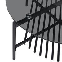 Couchtisch FineBuy Wohnzimmertisch Glas Metall 80 cm Schwarz Rund Sofatisch – Ansicht 5