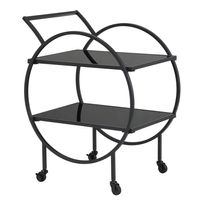 Servierwagen FineBuy Barwagen Metall Schwarz Glas Rollwagen 2 Etagen Rollen – Ansicht 6