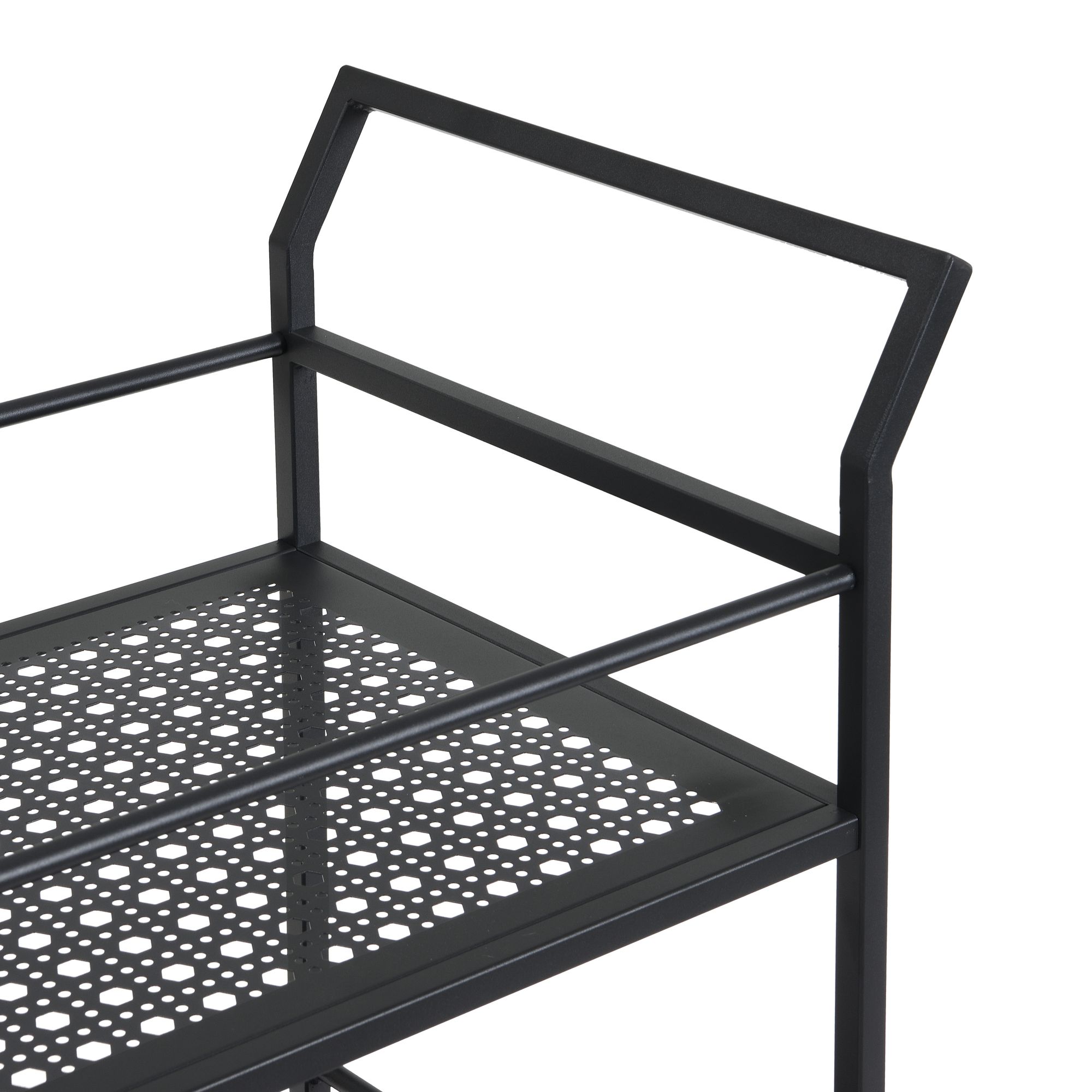 FineBuy Servierwagen Metall 79x45x83 cm mit Rollen & Bremsen, Küchenwagen 2 Ebenen, Barwagen & Rollwagen Multifunktional Modern, Beistellwagen für Küche, Esszimmer, Wohnzimmer | Farbe: Weiß