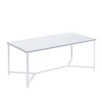 Couchtisch FineBuy Sofatisch Glas Metall 100 cm Wohnzimmertisch Rechteckig – Ansicht 6
