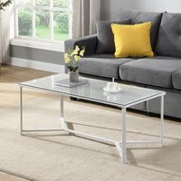 Couchtisch FineBuy Sofatisch Glas Metall 100 cm Wohnzimmertisch Rechteckig – Ansicht 2