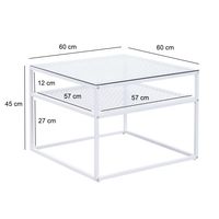 Couchtisch FineBuy Glas Metall 60 cm Quadratisch Wohnzimmertisch Ablage Modern – Ansicht 3