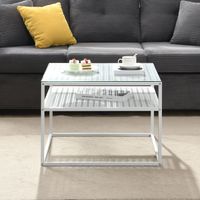 Couchtisch FineBuy Glas Metall 60 cm Quadratisch Wohnzimmertisch Ablage Modern – Ansicht 4