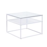 Couchtisch FineBuy Glas Metall 60 cm Quadratisch Wohnzimmertisch Ablage Modern – Ansicht 6