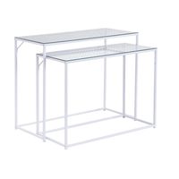 2er Set Konsolentische FineBuy Flurtische Metall Glasplatte Modern Industrial – Ansicht 6