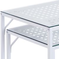 2er Set Konsolentische FineBuy Flurtische Metall Glasplatte Modern Industrial – Ansicht 5