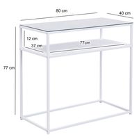 Konsolentisch FineBuy Ablagetisch Glas Metall 80 cm Modern Schmaler Flurtisch – Ansicht 3