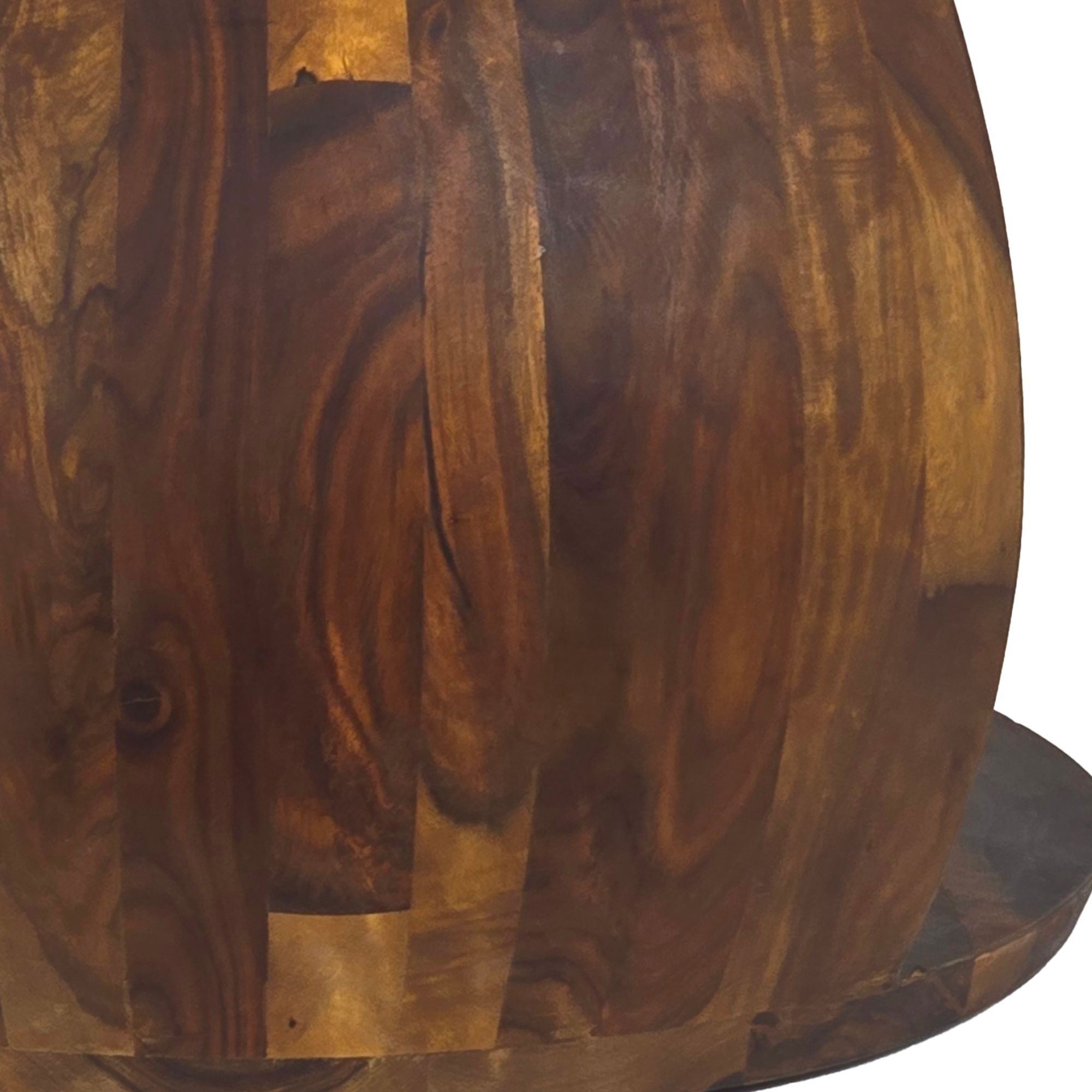 FineBuy Couchtisch Sheesham Massivholz rund 60cm  · Wohnzimmertisch mit Ablagefach · Handgefertigter Sofatisch aus Echtholz im natürlichen Landhaus Design | Farbe: Braun