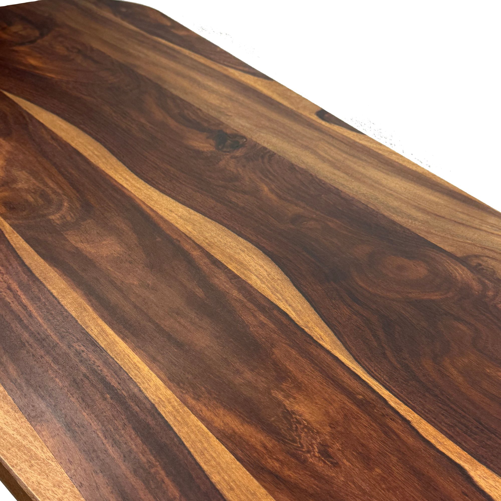 FineBuy Couchtisch Sheesham Massivholz oval 120cm · Handgefertigter Wohnzimmertisch im modernen Design mit abgerundeter Form · Flacher Sofatisch aus Echtholz | Farbe: Braun