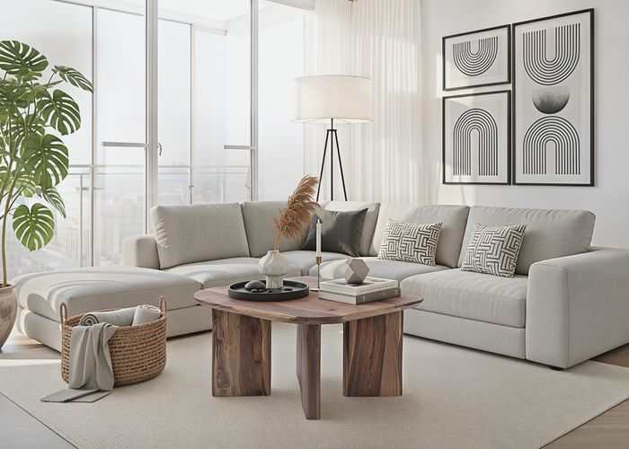 FineBuy Couchtisch Sheesham Massivholz 60cm quadratisch – Handgefertigter Wohnzimmertisch aus Echtholz mit abgerundeten Kanten im modernen Design