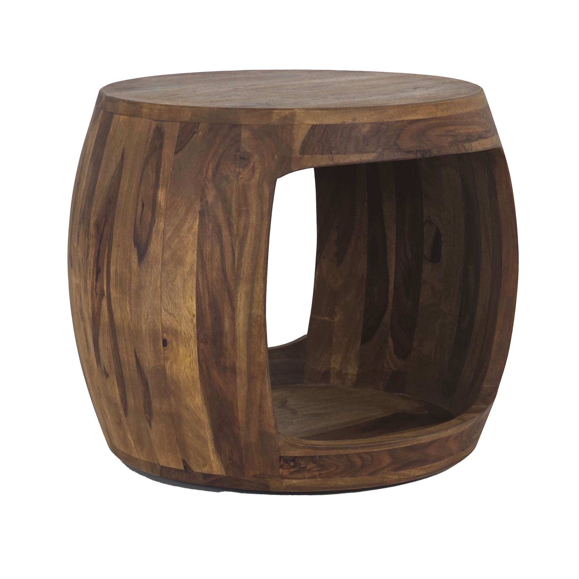 FineBuy Beistelltisch Ø 50cm Sheesham Massivholz rund mit Ablagefach – Couchtisch Echtholz handgefertigt, Wohnzimmertisch im Naturdesign | Farbe: Braun FineBuy Beistelltisch Ø 50cm Sheesham Massivholz rund mit Ablagefach – Couchtisch Echtholz handgefertigt, Wohnzimmertisch im Naturdesign | Farbe: Braun