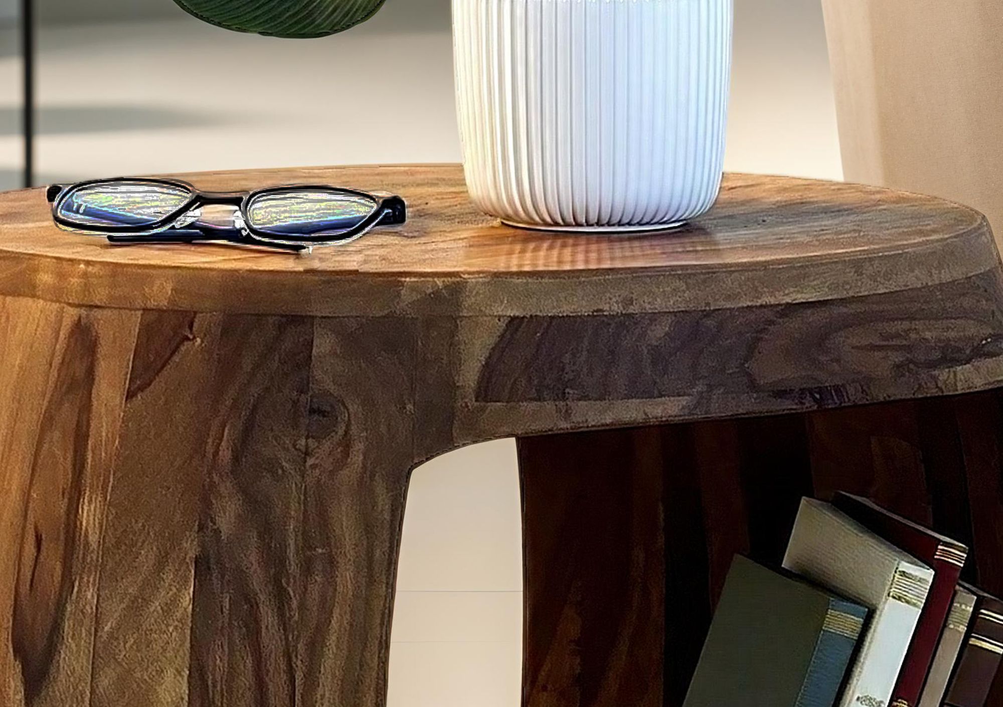 FineBuy Beistelltisch Ø 50cm Sheesham Massivholz rund mit Ablagefach – Couchtisch Echtholz handgefertigt, Wohnzimmertisch im Naturdesign | Farbe: Braun FineBuy Beistelltisch Ø 50cm Sheesham Massivholz rund mit Ablagefach – Couchtisch Echtholz handgefertigt, Wohnzimmertisch im Naturdesign | Farbe: Braun