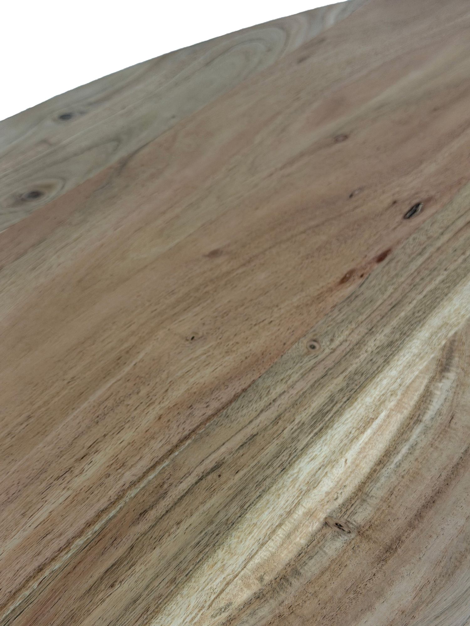 FineBuy Couchtisch Akazie Massivholz oval 87cm · Ovaler Design Wohnzimmertisch mit schwarzem Metallgestell · Moderner Sofatisch handgefertigt | Farbe: Braun