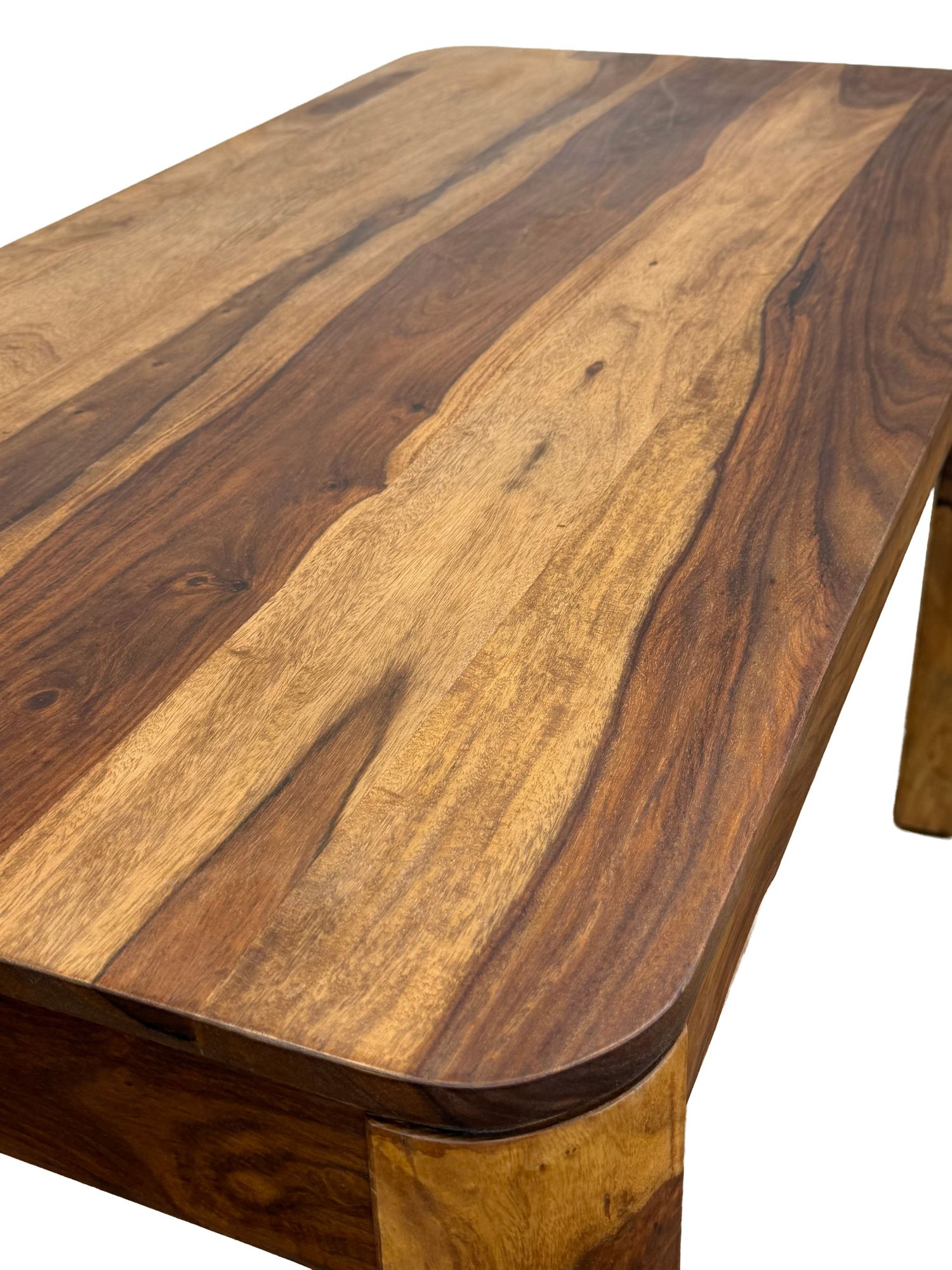 FineBuy Esstisch Sheesham Massivholz 120cm für bis zu 6 Personen · Rechteckiger Esszimmertisch im Landhaus Design · Handgefertigter Küchentisch mit abgerundeten Kanten für Esszimmer oder Küche | Farbe: Braun