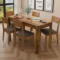 Esstisch Sheesham Massivholz 120cm Rechteckiger Esszimmertisch Küchentisch – Ansicht 4