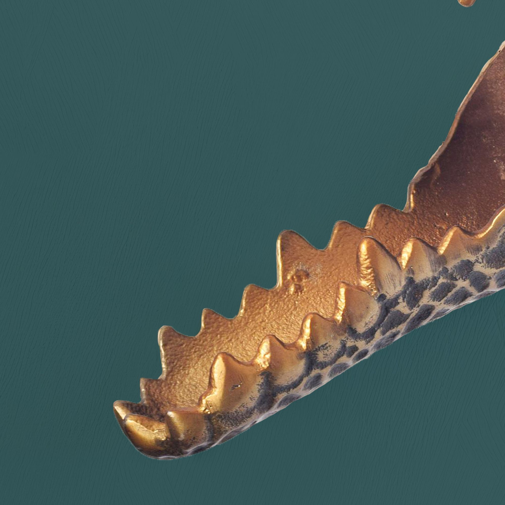 FineBuy goldene Wanddeko Krokodil Gold Metall - Krokodil-Skulptur Handmade - Handgefertigte Dekoration für die Wand aus Alu - Wandskulptur Aluminium - Tierdeko | Farbe: Gold