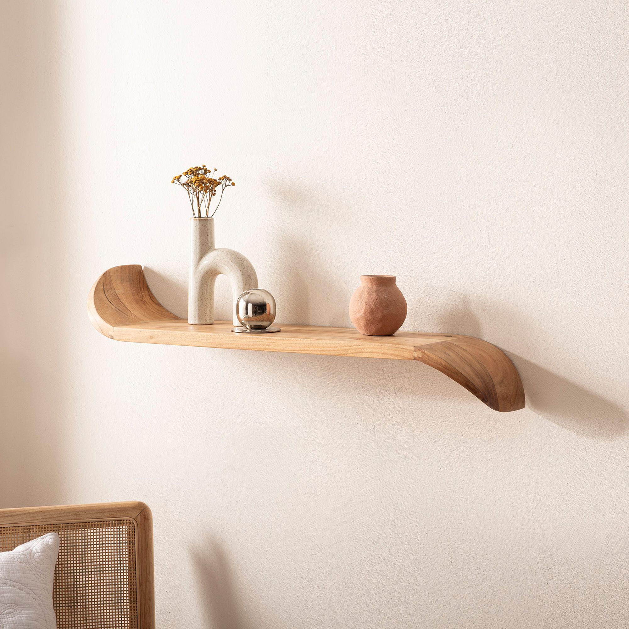 FineBuy Wandregal Mango Massivholz · Hängeregal mit geschwungenen Enden · Handgefertigtes Schwebendes Regal im modernen Design · Regalbrett aus Echtholz | Farbe: Braun FineBuy Wandregal Mango Massivholz · Hängeregal mit geschwungenen Enden · Handgefertigtes Schwebendes Regal im modernen Design · Regalbrett aus Echtholz | Farbe: Braun