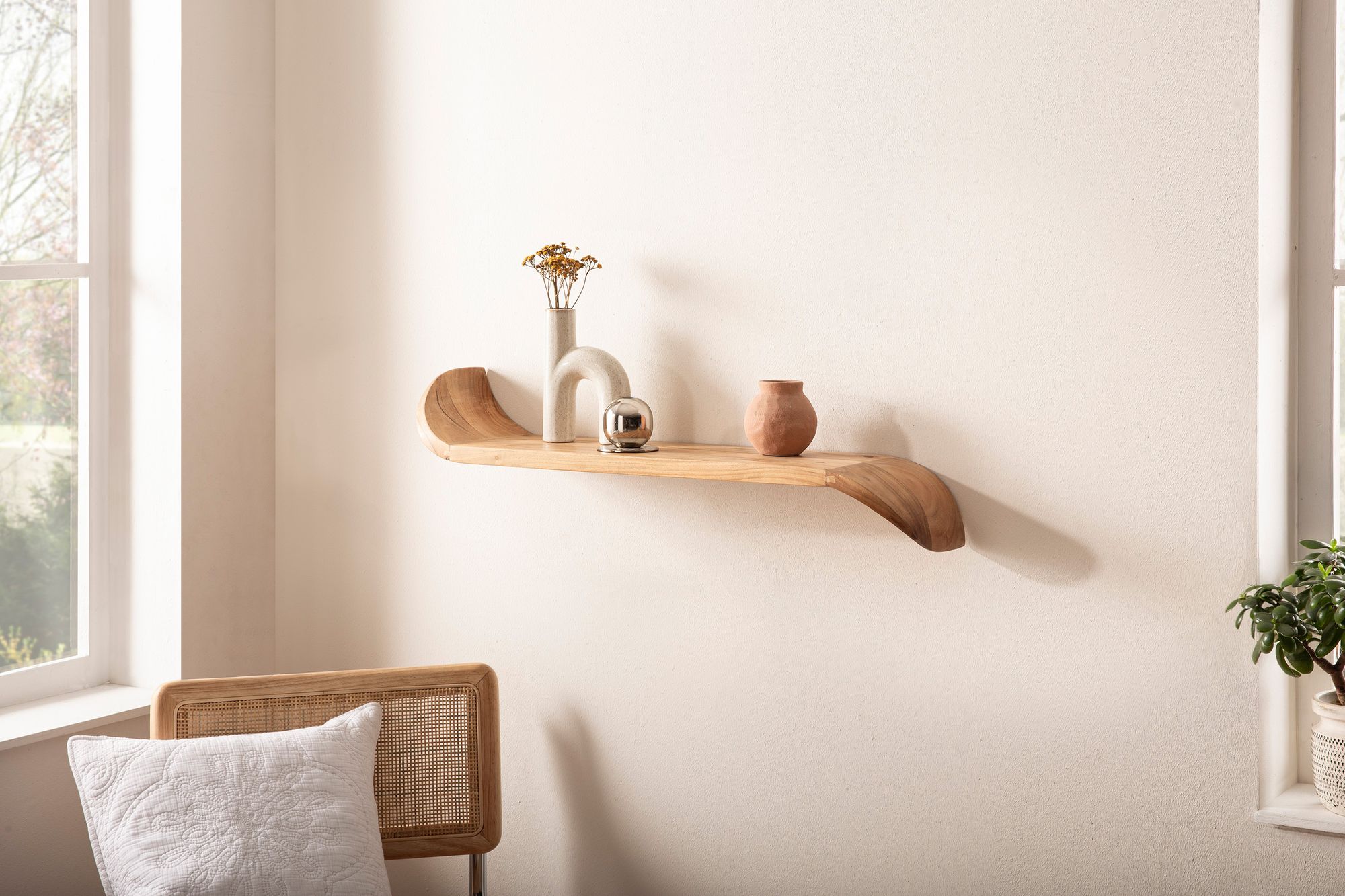 FineBuy Wandregal Mango Massivholz · Hängeregal mit geschwungenen Enden · Handgefertigtes Schwebendes Regal im modernen Design · Regalbrett aus Echtholz | Farbe: Braun FineBuy Wandregal Mango Massivholz · Hängeregal mit geschwungenen Enden · Handgefertigtes Schwebendes Regal im modernen Design · Regalbrett aus Echtholz | Farbe: Braun