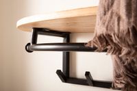 Wandgarderobe Akazie Massivholz 100cm Metall Garderobe mit Ablage Industrial – Ansicht 4