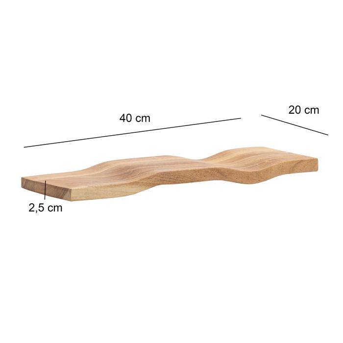 Wandregal Akazie Massivholz Holzregal Wandboard Regal Wellenform Massiv Modern – Maßzeichnung