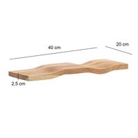 Wandregal Akazie Massivholz Holzregal Wandboard Regal Wellenform Massiv Modern – Ansicht 3