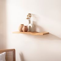 Wandregal Akazie Massivholz Holzregal Wandboard Regal Wellenform Massiv Modern – Ansicht 1