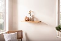 Wandregal Akazie Massivholz Holzregal Wandboard Regal Wellenform Massiv Modern – Ansicht 2