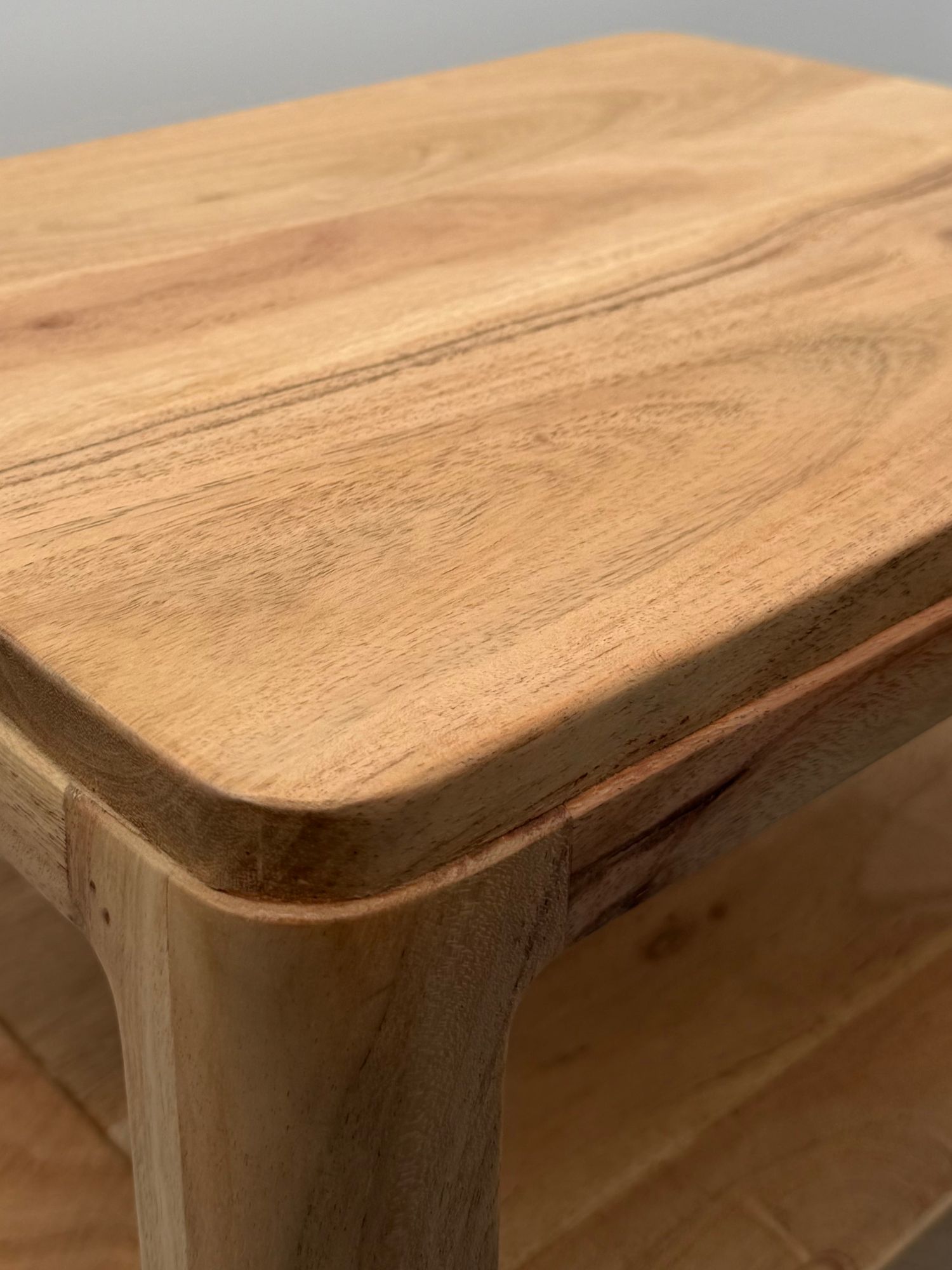 FineBuy Nachttisch Massivholz Akazie 45x35x46cm - Nachtkonsole mit Schublade & offenen Ablagen - Nachtkästchen Holz - Nachtschrank Schlafzimmer - Nachtkommode Modernes Design | Farbe: Braun