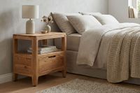 Nachttisch Massivholz Nachtkonsole Schublade Nachtkästchen Nachtschrank Modern – Ansicht 2