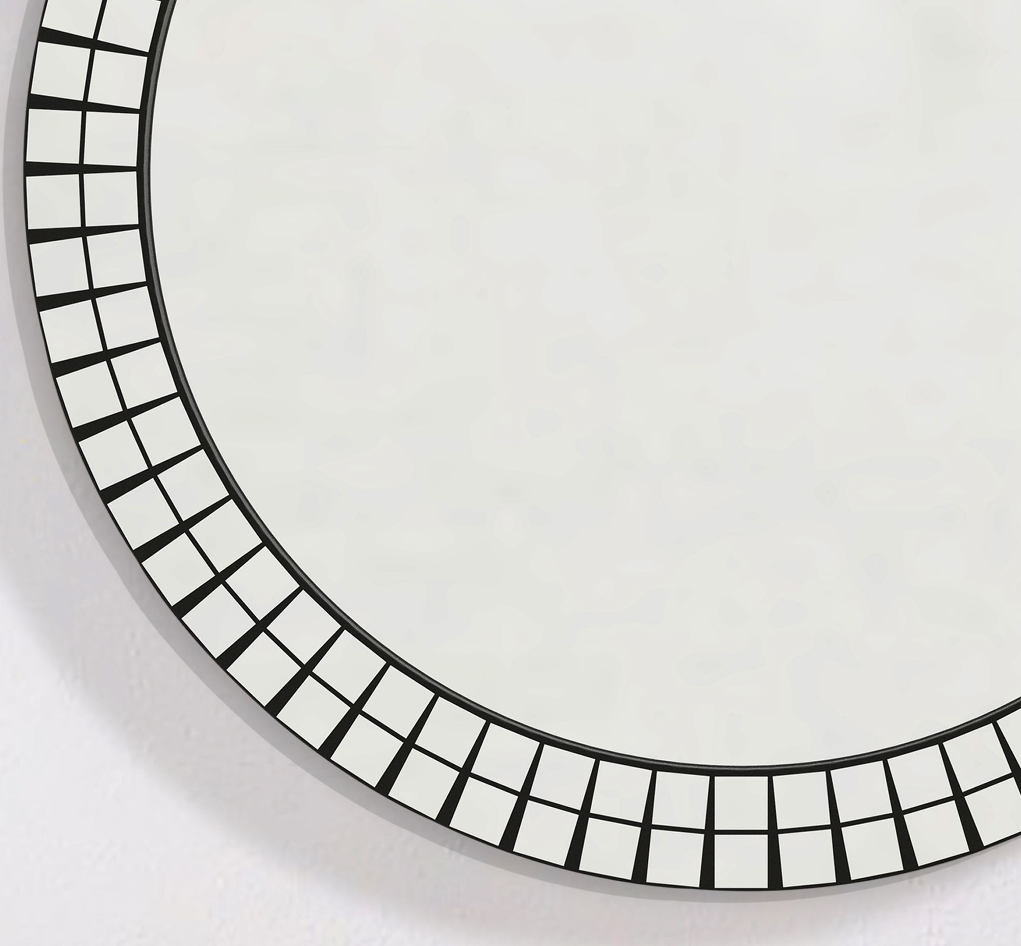 FineBuy Wandspiegel rund 60cm – Design Dekospiegel – Spiegel für die Wand - Wohnzimmer Flur – runder Wohnspiegel - Hängespiegel Flurspiegel modern | Farbe: Schwarz