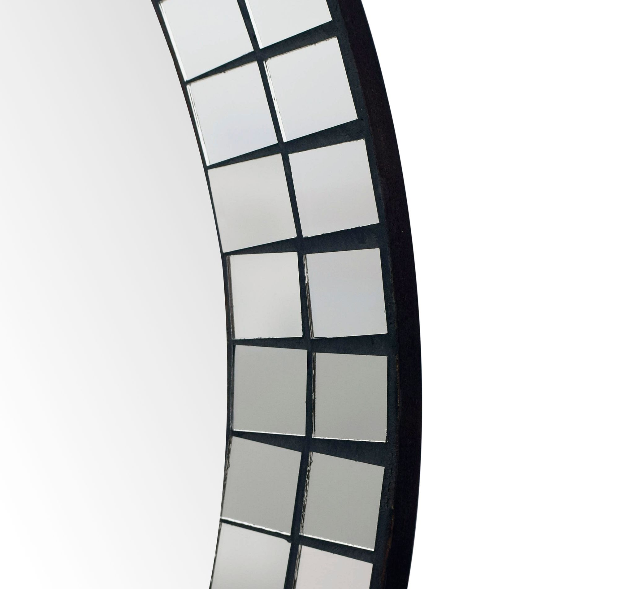 FineBuy Wandspiegel rund 60cm – Design Dekospiegel – Spiegel für die Wand - Wohnzimmer Flur – runder Wohnspiegel - Hängespiegel Flurspiegel modern | Farbe: Schwarz