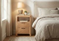 Nachttisch Massivholz Nachtkonsole Nachtkästchen Schublade Nachtschrank Modern – Ansicht 5