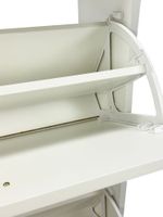 Schuhkipper Holz 2 Fächer Weiß 12 Paar Schuhe Schuhschrank Schuhkommode Ablage – Ansicht 5