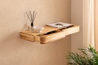 Wandregal Akazie Hängeregal mit Schublade Holz Wandboard Regal für die Wand – Ansicht 4