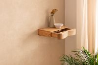 Wandregal Akazie Hängeregal mit Schublade Holz Wandboard Regal für die Wand – Ansicht 4