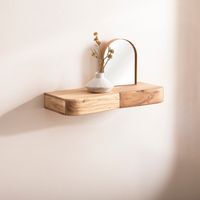 Wandregal Akazie Hängeregal mit Schublade Holz Wandboard Regal für die Wand – Ansicht 1