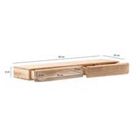 Wandregal Akazie Hängeregal mit Schublade Holz Wandboard Regal für die Wand – Ansicht 3